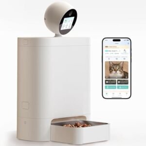 AIOSC 5.5L Smart Pet Feeder, 2K 360° Camera, 2‑Way Audio, App Control