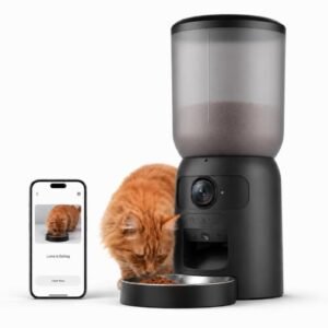 AIOSC 2K WiFi Smart Pet Feeder with Camera for Cats & Dogs