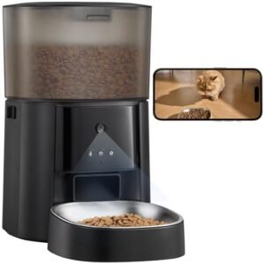 AIOSC Smart Pet Feeder with Camera & Voice, 4L, Dual Power
