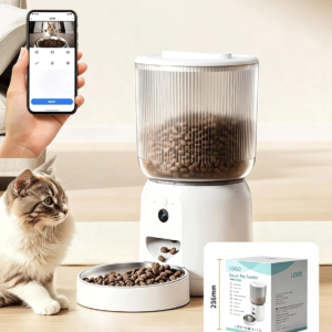 AIOSC Automatic Cat Feeder with HD Camera,4L Dry Food Ad-Free app