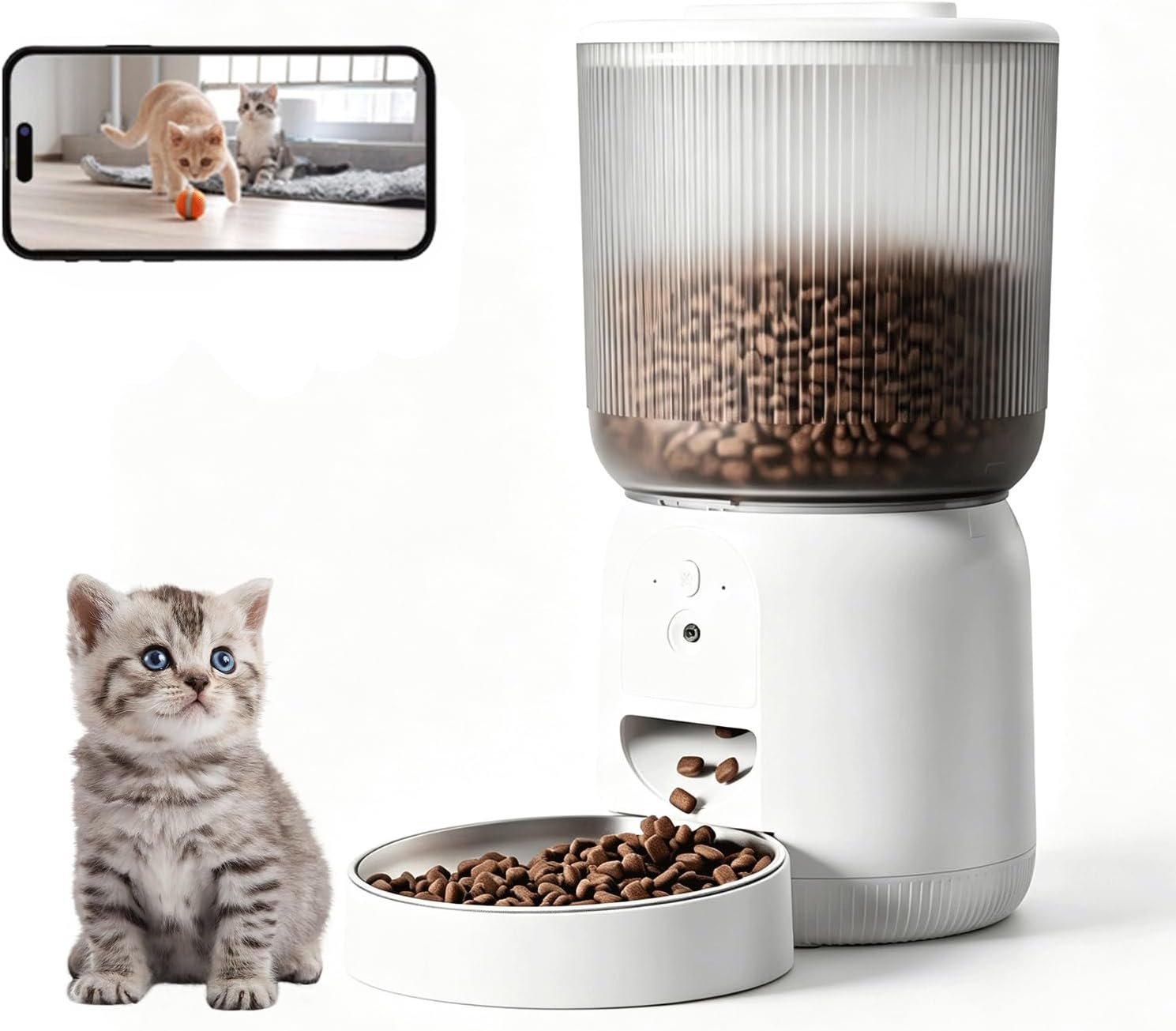 AIOSC Automatic Cat Feeder with HD Camera,4L Dry Food Ad-Free app - Image 5