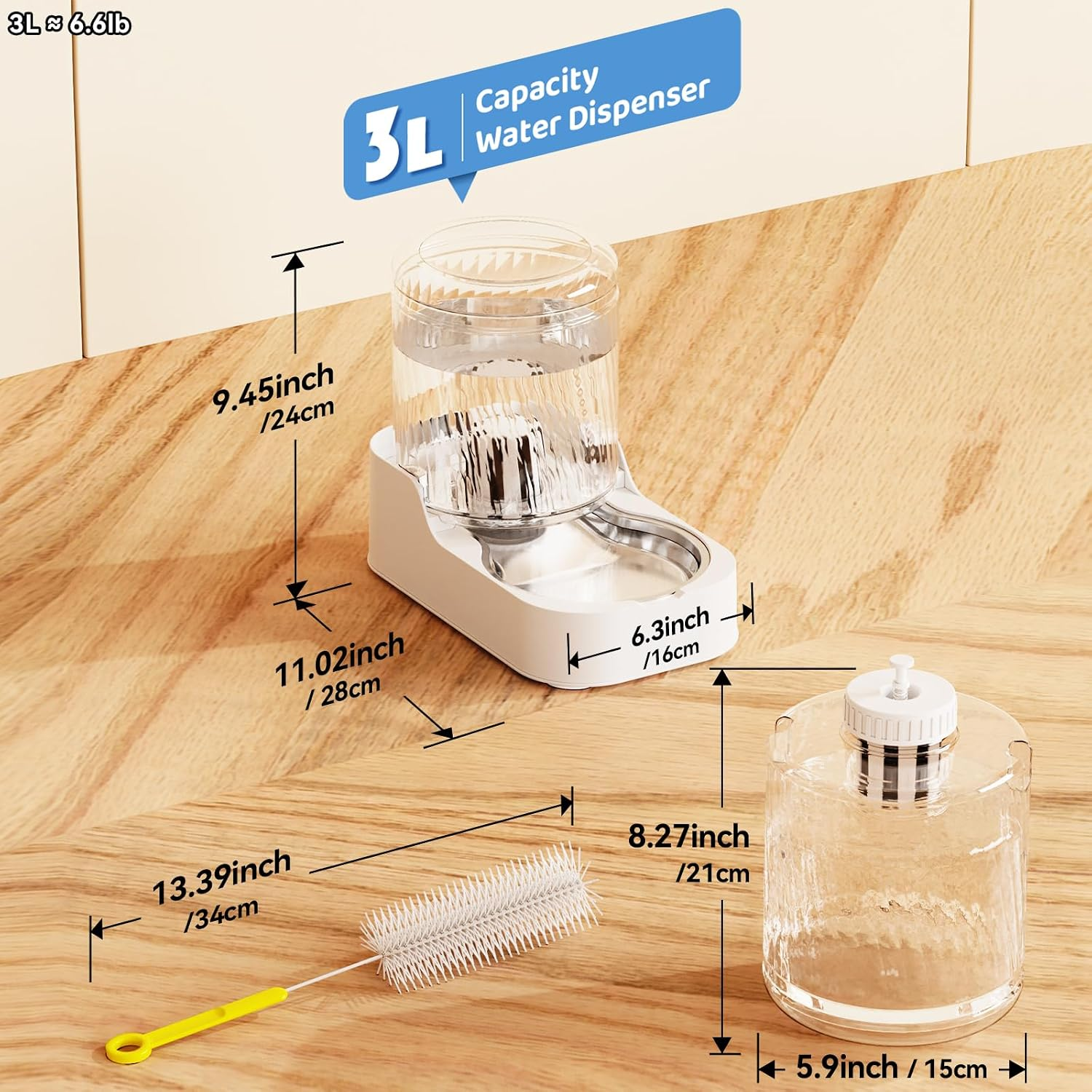AIOSC Automatic Cat Water Dispenser with Stainless Steel Bowl - Image 4