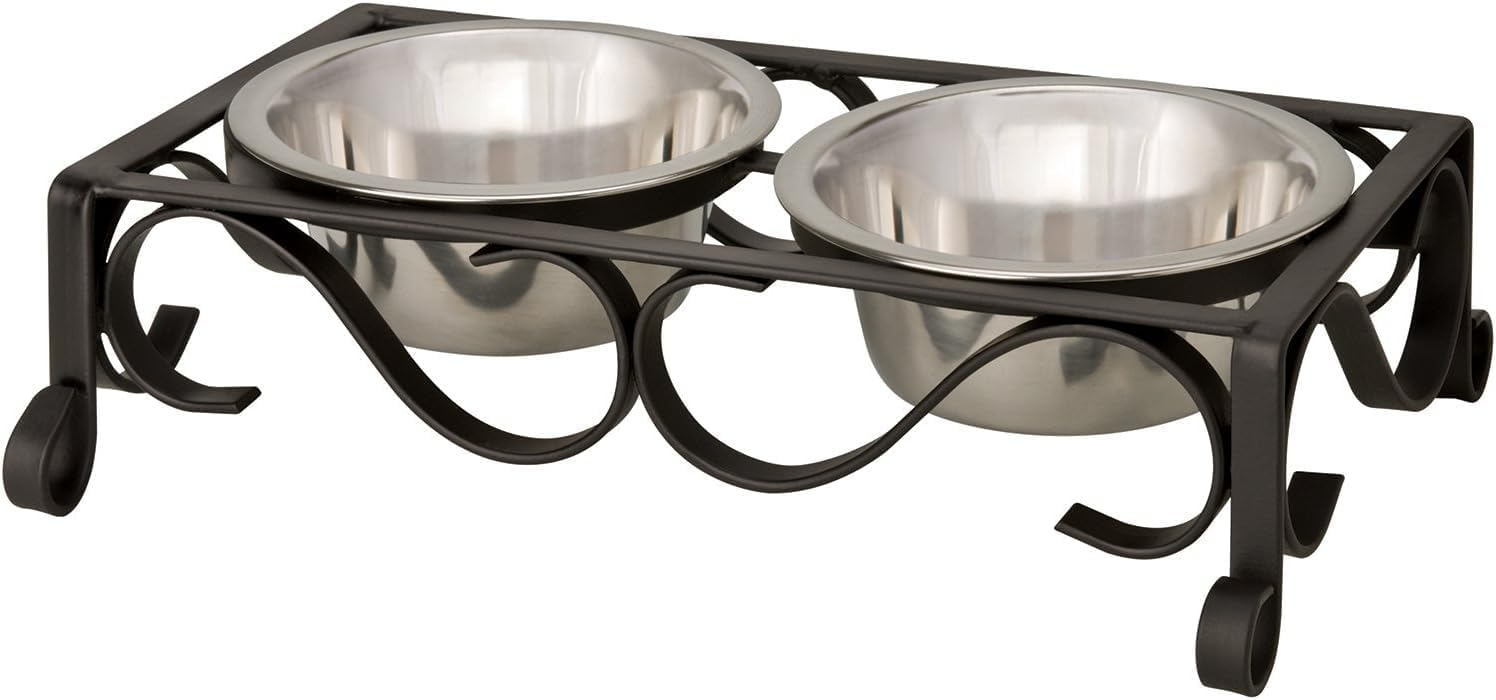 AIOSC Elevated Dog Bowls – Raised Stainless Steel Dog Bowls with Steel Stand – Non-Skid, No Spill Feeder for Small, Medium & Large Dogs – Easy to Clean, Durable Raised Dog Feeding Station