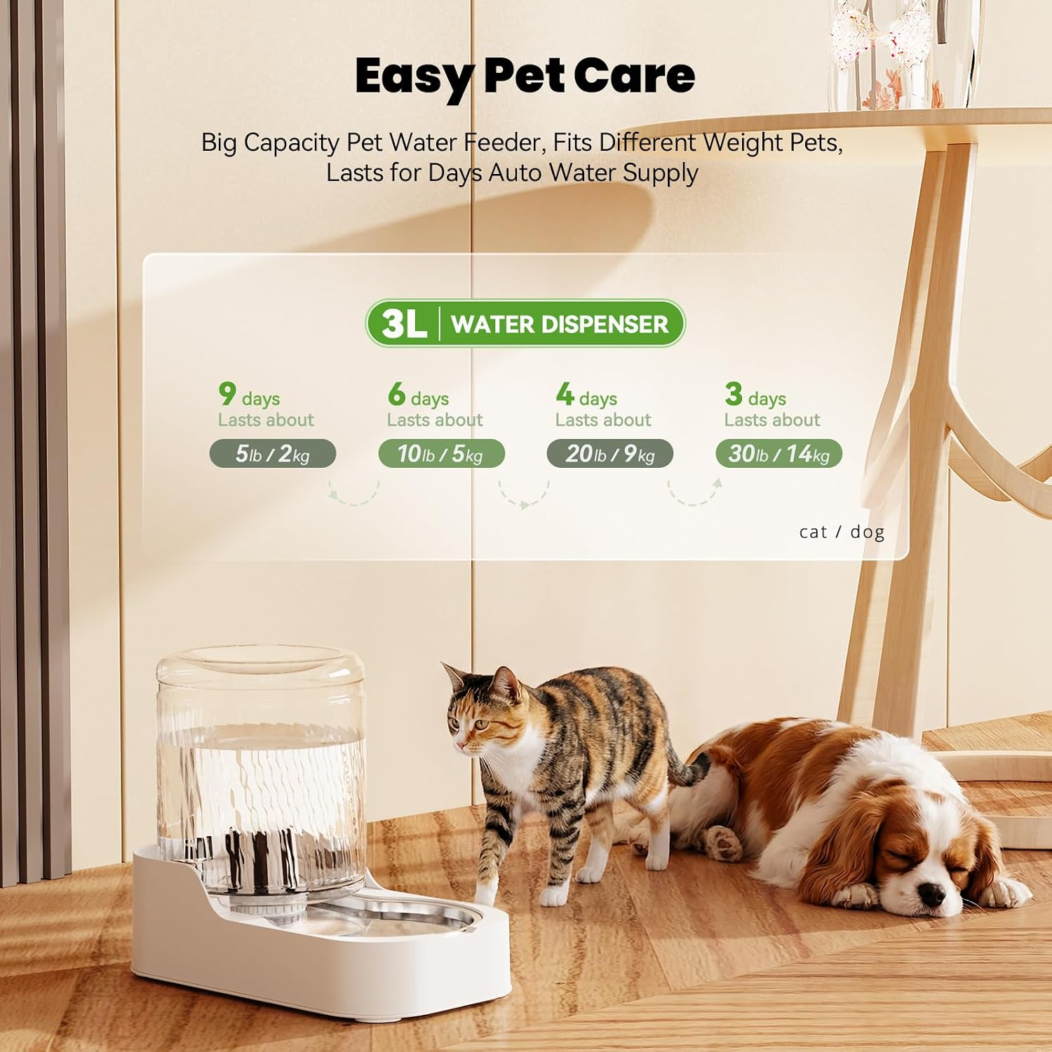 AIOSC Automatic Cat Water Dispenser with Stainless Steel Bowl - Image 5