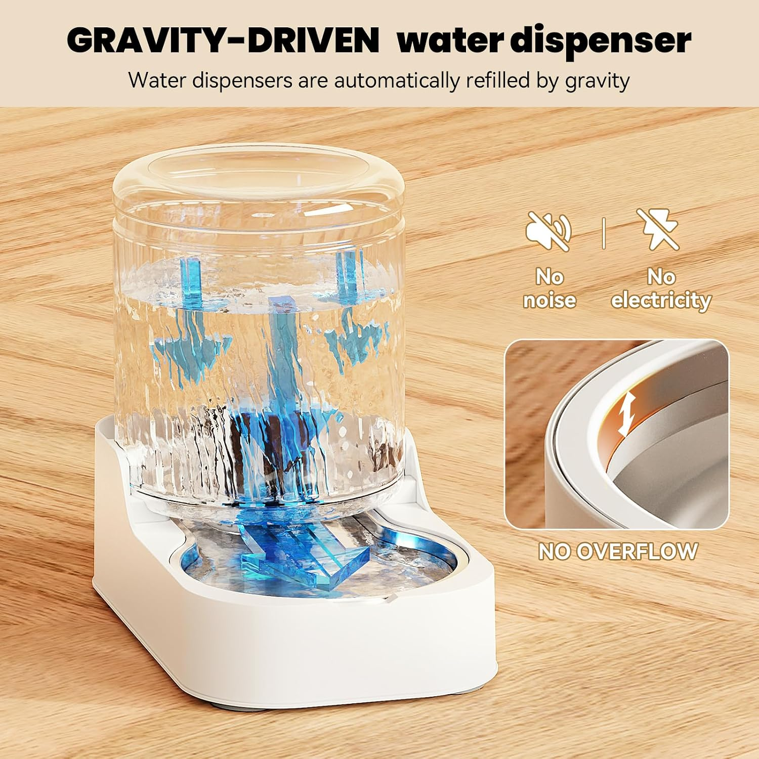 AIOSC Automatic Cat Water Dispenser with Stainless Steel Bowl - Image 6
