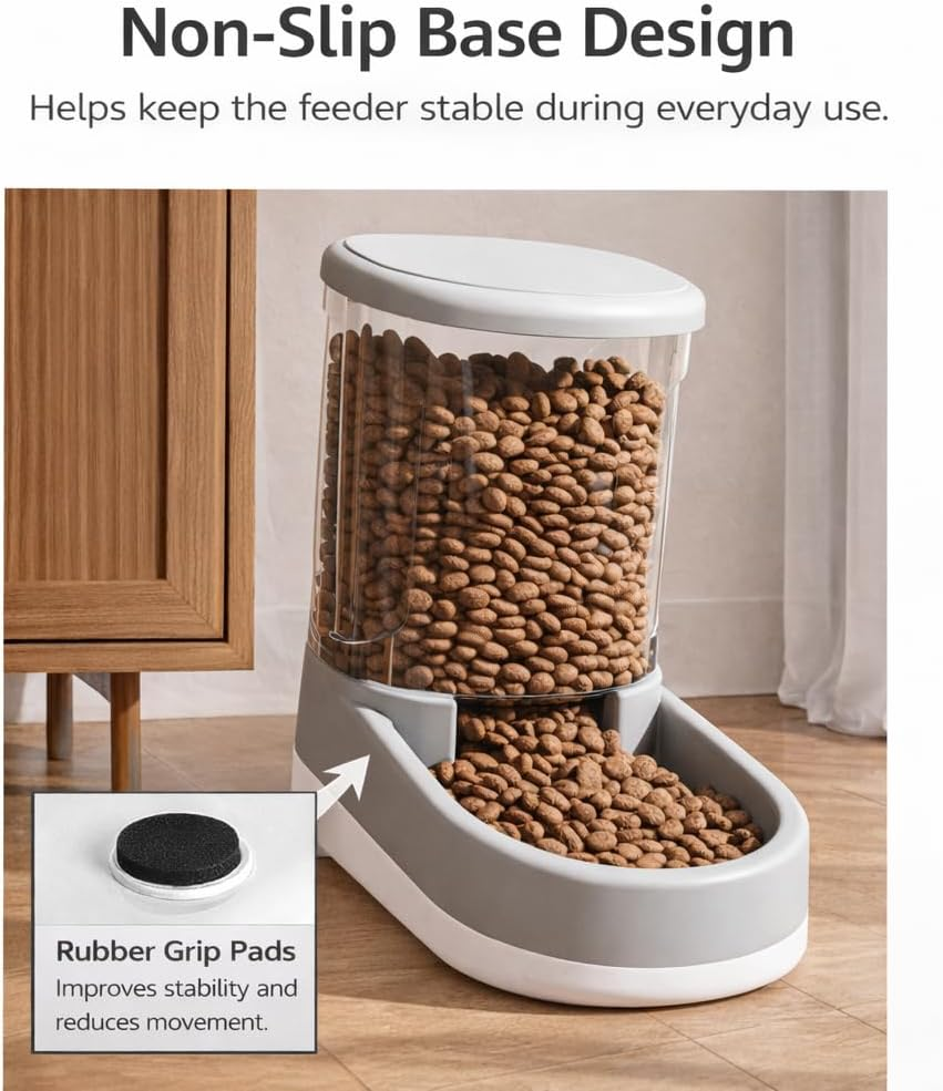 Gravity Pet Feeder and Water Dispenser Set, 8L (4L+4L) Up to 14 Days, Automatic Dog Cat Feeder & Waterer, See-Through Design, Leak-Proof, Anti-Jam, No Electricity, Small Medium Large Dogs Cats - Image 7