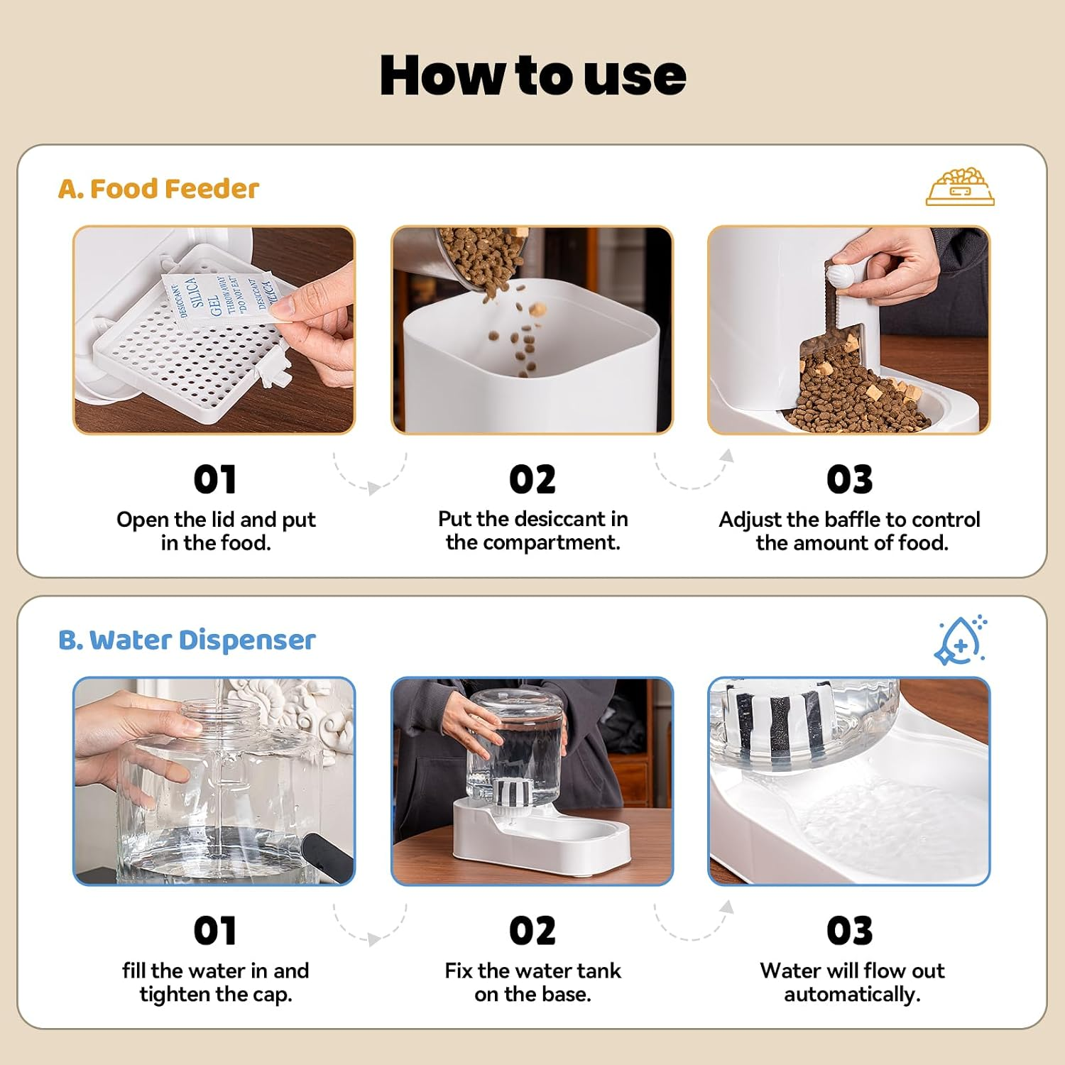 AIOSC Automatic Cat Feeder & Water Dispenser Set (Bowl not Included) - Image 4