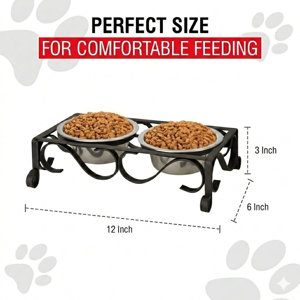 AIOSC Elevated Dog Bowls – Raised Stainless Steel Dog Bowls with Steel Stand – Non-Skid, No Spill Feeder for Small, Medium & Large Dogs – Easy to Clean, Durable Raised Dog Feeding Station - Image 3