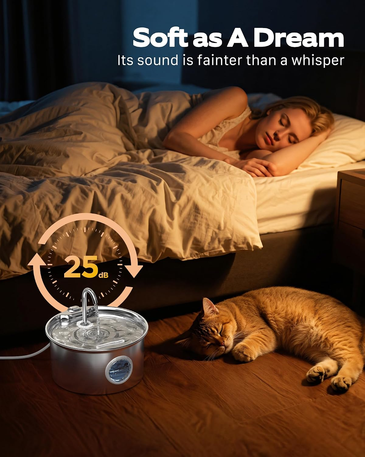 AIOSC Cat Water Fountain: Cat Fountain with 6 Filters + 3 Sponges - Image 4