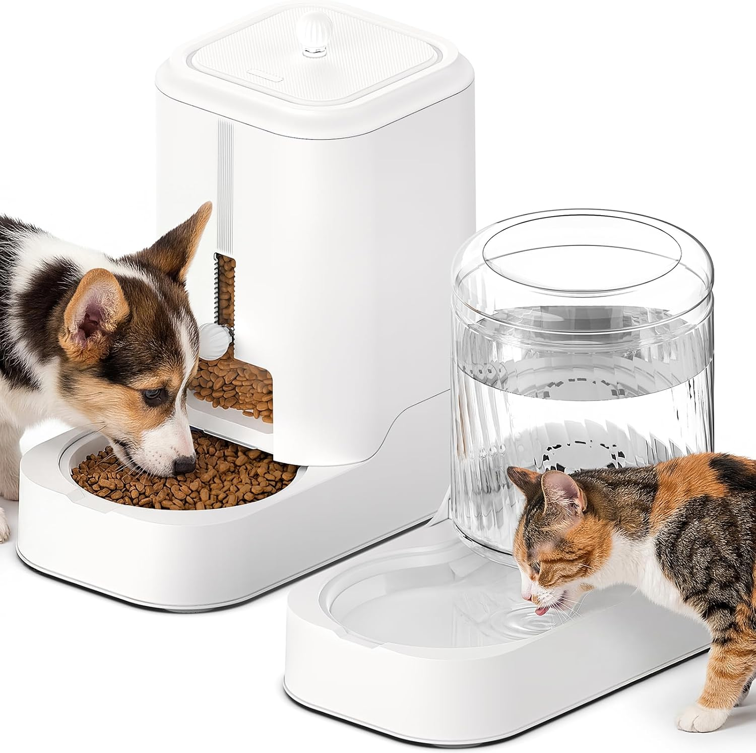 AIOSC Automatic Cat Feeder & Water Dispenser Set (Bowl not Included)