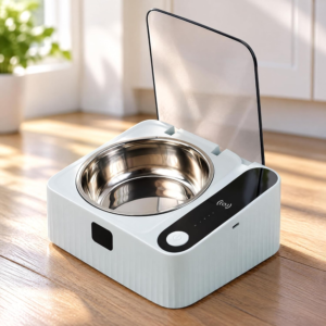 AIOSC Smart Cat Bowl with Automatic Sensor Lid, Auto Open/Close Covered Cat Food Bowl, 7.5° Elevated Tilted 304 Stainless Steel Cat Dish, Rechargeable Feeding Bowl for Indoor Cat & Small Dog
